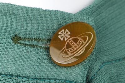 Lot 28 - A complete green gazar Centaurella ensemble, 'Britain Must Go Pagan', Spring-Summer, 1988