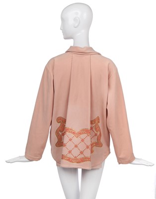Lot 33 - A Vivienne Westwood printed pink suedette ensemble, 'Pagan V' collection,  Spring-Summer, 1990