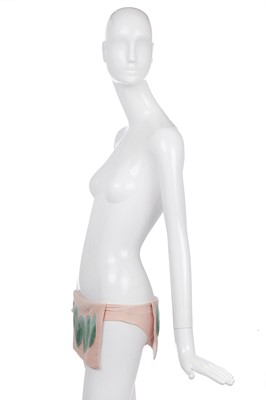 Lot 33 - A Vivienne Westwood printed pink suedette ensemble, 'Pagan V' collection,  Spring-Summer, 1990