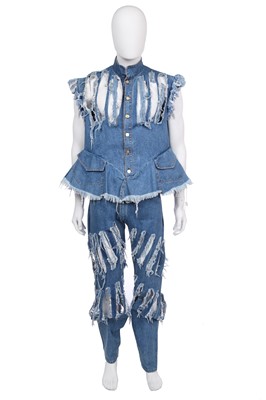 Lot 37 - A Vivienne Westwood men's denim ensemble, 'Cut and Slash', Spring-Summer, 1991