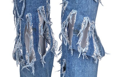 Lot 37 - A Vivienne Westwood men's denim ensemble, 'Cut and Slash', Spring-Summer, 1991