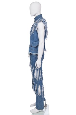 Lot 37 - A Vivienne Westwood men's denim ensemble, 'Cut and Slash', Spring-Summer, 1991