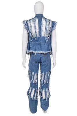 Lot 37 - A Vivienne Westwood men's denim ensemble, 'Cut and Slash', Spring-Summer, 1991