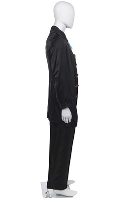 Lot 42 - A Vivienne Westwood men's black satin trouser suit, 'Cut, Slash & Pull', Spring-Summer, 1991