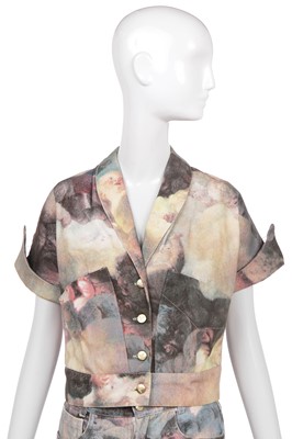 Lot 48 - A Vivienne Westwood printed denim trouser suit, 'Dressing Up' collection, Autumn-Winter, 1991-92
