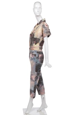 Lot 48 - A Vivienne Westwood printed denim trouser suit, 'Dressing Up' collection, Autumn-Winter, 1991-92