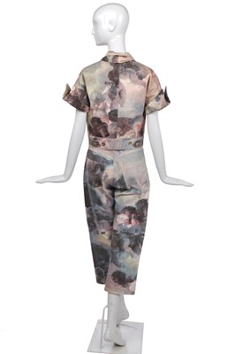 Lot 48 - A Vivienne Westwood printed denim trouser suit, 'Dressing Up' collection, Autumn-Winter, 1991-92
