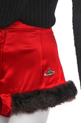 Lot 47 - A Vivienne Westwood corseted sweater and satin shorts, 'Dressing Up' collection, Autumn-Winter, 1991-92