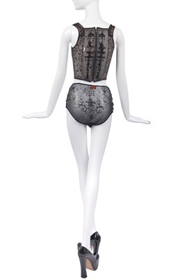 Lot 49 - A rare Vivienne Westwood complete 'Boulle' print corset ensemble, 'Salon', Spring-Summer, 1992