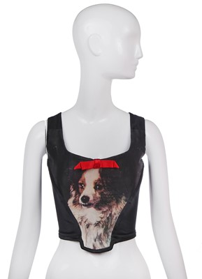 Lot 55 - A Vivienne Westwood dog print corset, 'Always on Camera' Autumn-Winter, 1992-93