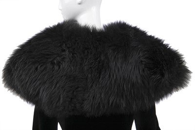 Lot 56 - A black velvet and faux fox fur 'Marlene' coat, 'Always on Camera' Autumn-Winter, 1992-93