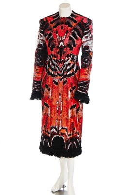 Lot 95 - An Alexander McQueen by Sarah Burton jacquard coat, Autumn-Winter 2018-19