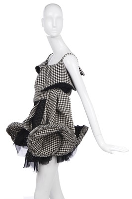 Lot 136 - A rare Yohji Yamamoto black chiffon and houndstooth wool jacket, Autumn-Winter 2003-04