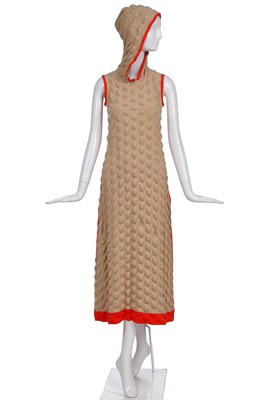 Lot 144 - A rare Issey Miyake  'egg carton' hooded dress, Autumn-Winter 2000-01