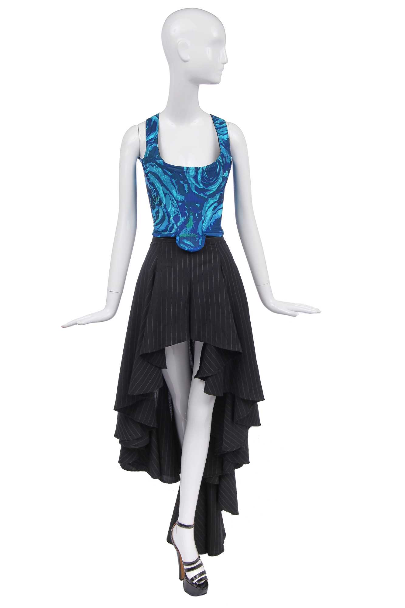 Lot 57 - Vivienne Westwood complete rose-print corset ensemble, 'Grand Hotel', Spring-Summer, 1993