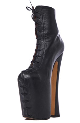 Lot 73 - A pair of custom-made black fetish Super Elevated platforms, circa 1993