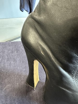 Lot 73 - A pair of custom-made black fetish Super Elevated platforms, circa 1993