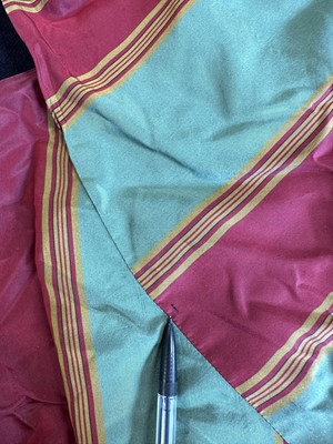 Lot 72 - A Vivienne Westwood red and green striped silk ensemble, 'Tied to the Mast' collection, Spring-Summer 1998