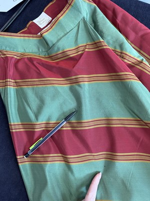 Lot 72 - A Vivienne Westwood red and green striped silk ensemble, 'Tied to the Mast' collection, Spring-Summer 1998