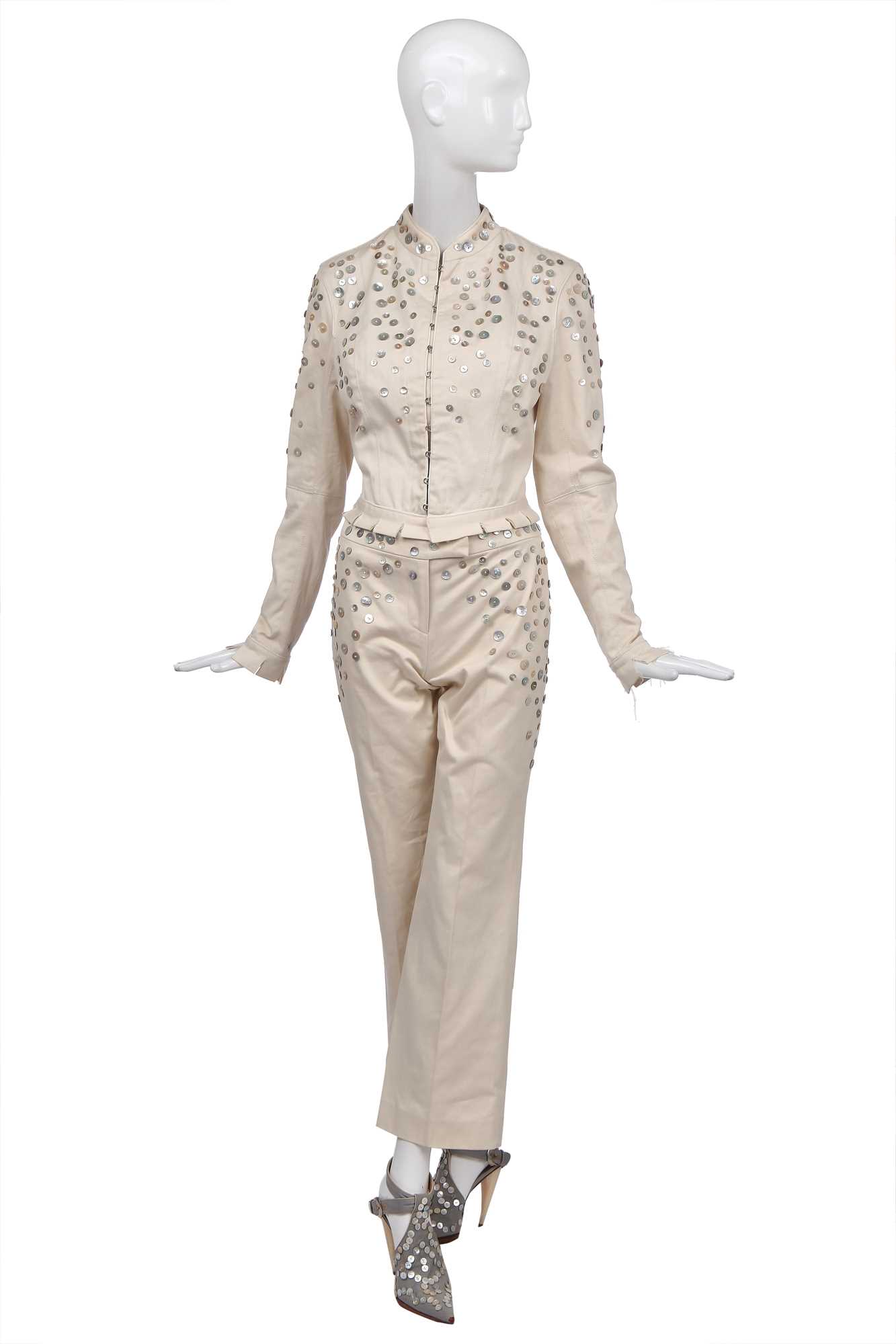 Lot 131 - An Alexander McQueen ivory jersey ensemble, 'Irere' collection, Spring-Summer 2003