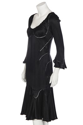 Lot 92 - An Alexander McQueen black satin dress, 'Supercala...' collection, Autumn-Winter 2002-03