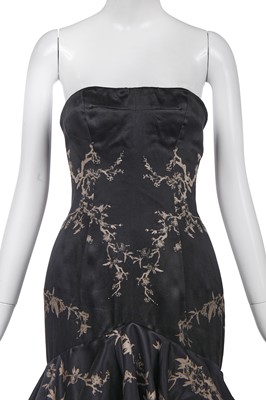 Lot 132 - An Alexander McQueen black and ivory jacquard satin gown, 'Sarabande' collection, Spring-Summer 2007