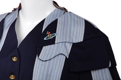 Lot 34 - A Vivienne Westwood striped wool Armour waistcoat/jacket 'Time Machine' collection, Autumn-Winter 1988-89