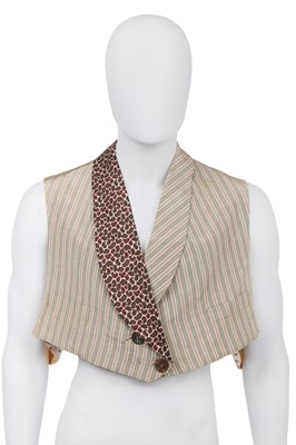 Lot 76 - A rare John Galliano degree show waistcoat with matching original sketches, 'Incroyables' collection, 1984