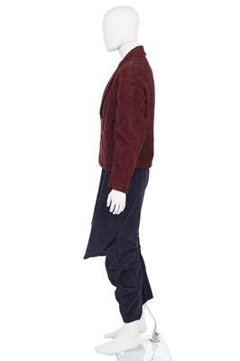 Lot 83 - A rare John Galliano jumbo cord ensemble, 'The Ludic Game' collection, Autumn-Winter, 1985-86