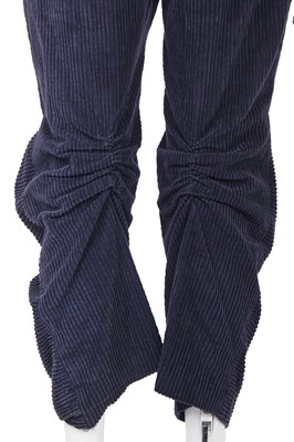 Lot 83 - A rare John Galliano jumbo cord ensemble, 'The Ludic Game' collection, Autumn-Winter, 1985-86