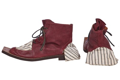 Lot 87 - A rare pair of John Galliano by Patrick Cox 'Hobo' boots, 'Fallen Angels' collection, Spring-Summer 1986