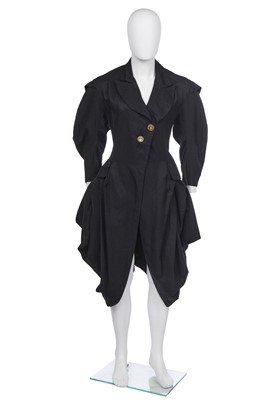 Lot 92 - A John Galliano black gabardine 'pannier' coat, A/W 1986 or S/S 1987