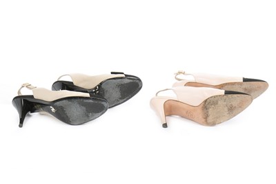 Lot 22 - Four pairs of Chanel shoes, modern, stamped to...