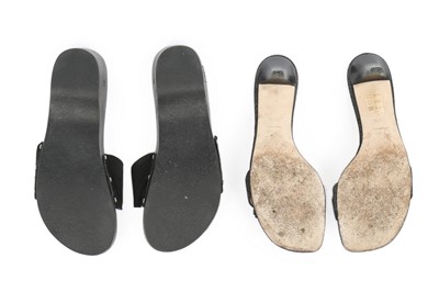 Lot 22 - Four pairs of Chanel shoes, modern, stamped to...