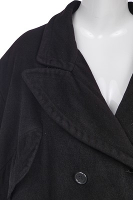 Lot 102 - A John Galliano black wool 'Barrel' coat, 'The Rose', collection, Autumn-Winter, 1987-88