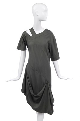 Lot 98 - A John Galliano olive-green viscose dress, 'The Rose' collection, Autumn-Winter 1987-88