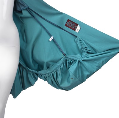 Lot 100 - A fine John Galliano turquoise gabardine dress, Blanche DuBois collection, Spring-Summer, 1988
