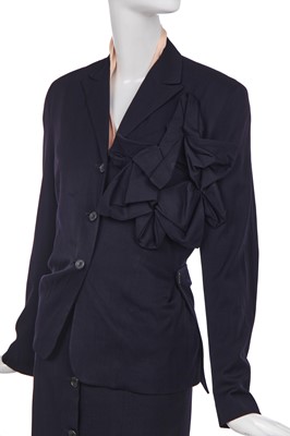 Lot 103 - A John Galliano navy suit ensemble, 'Blanche DuBois' collection, Spring-Summer, 1988