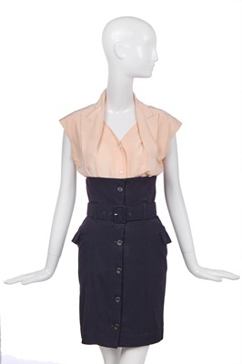 Lot 103 - A John Galliano navy suit ensemble, 'Blanche DuBois' collection, Spring-Summer, 1988