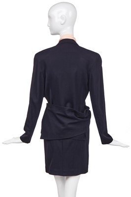 Lot 103 - A John Galliano navy suit ensemble, 'Blanche DuBois' collection, Spring-Summer, 1988