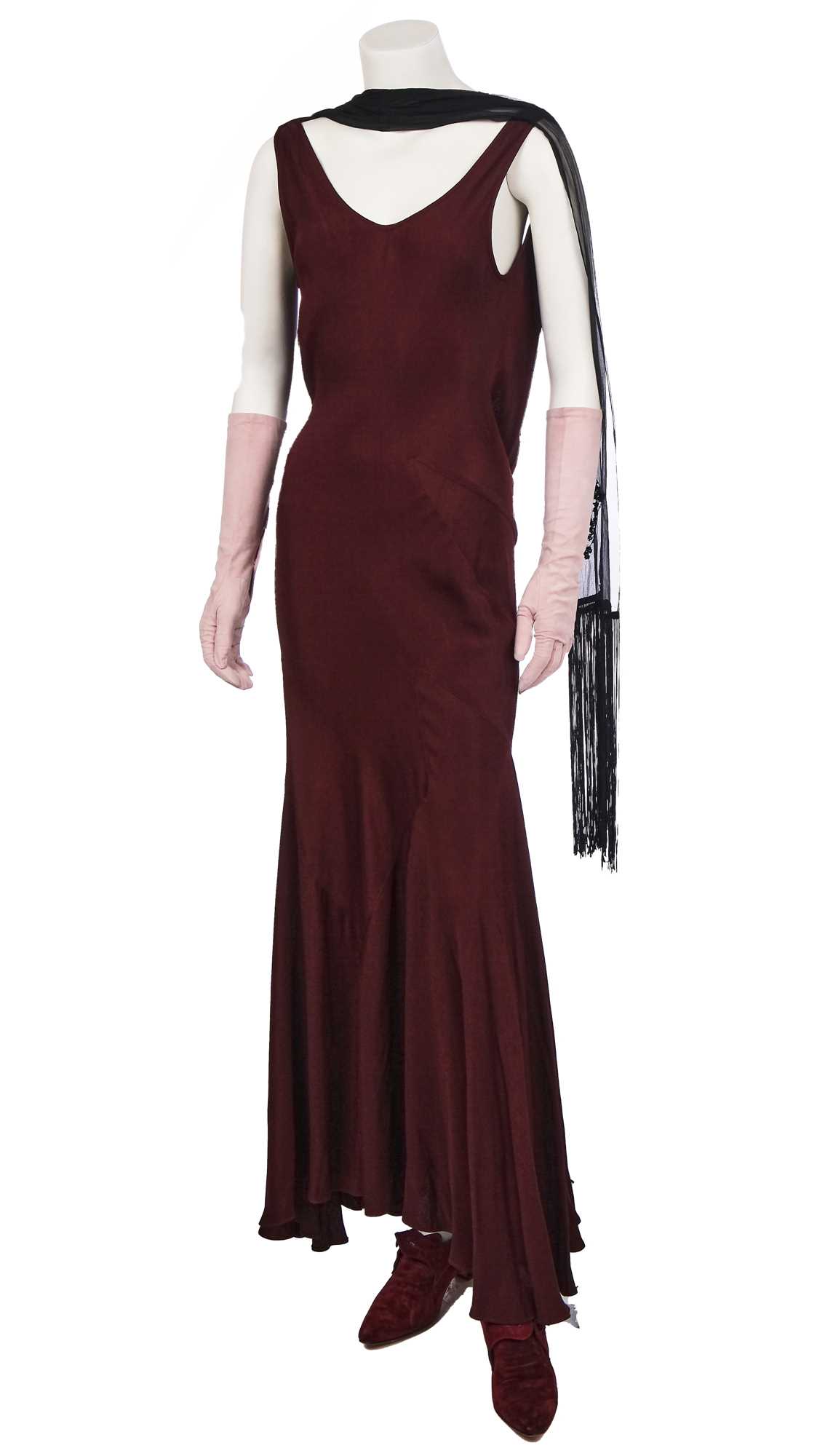 Lot 106 - A John Galliano complete bias-cut evening gown look, 'Hairclips' collection, Autumn-Winter, 1988-89