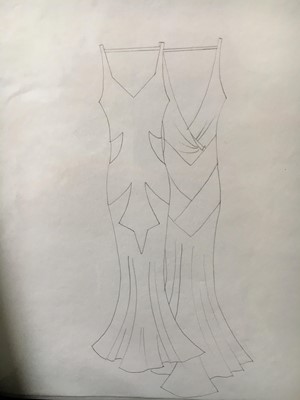Lot 106 - A John Galliano complete bias-cut evening gown look, 'Hairclips' collection, Autumn-Winter, 1988-89