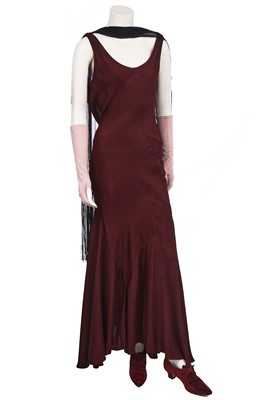 Lot 106 - A John Galliano complete bias-cut evening gown look, 'Hairclips' collection, Autumn-Winter, 1988-89