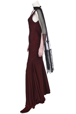 Lot 106 - A John Galliano complete bias-cut evening gown look, 'Hairclips' collection, Autumn-Winter, 1988-89