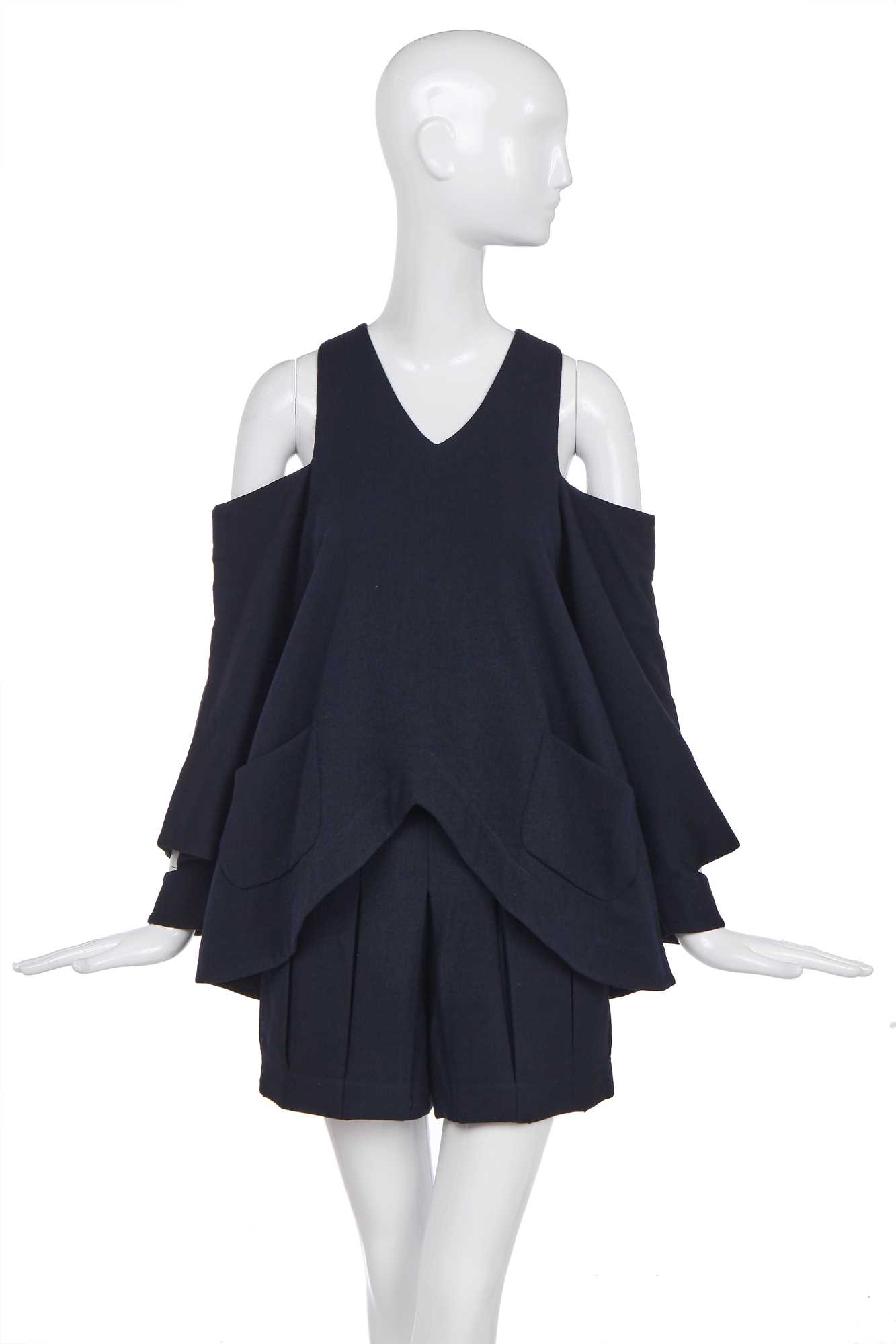 Lot 110 - A John Galliano navy wool ensemble, 'Nancy Cunard' collection, Autumn-Winter 1989-90