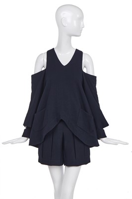 Lot 110 - A John Galliano navy wool ensemble, 'Nancy Cunard' collection, Autumn-Winter 1989-90