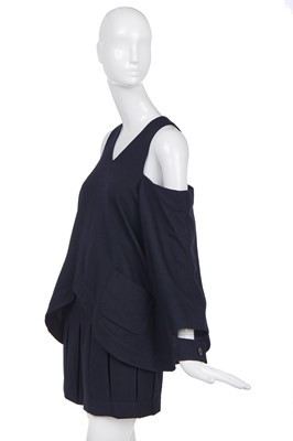 Lot 110 - A John Galliano navy wool ensemble, 'Nancy Cunard' collection, Autumn-Winter 1989-90