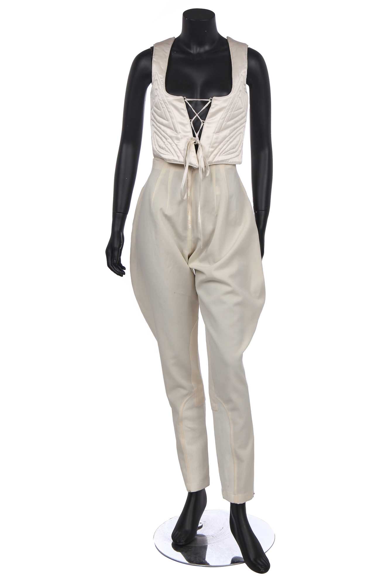 Lot 111 - A John Galliano ivory ensemble, Autumn-Winter, 'Fencing' collection, 1990-91