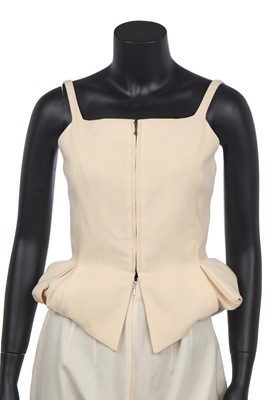 Lot 111 - A John Galliano ivory ensemble, Autumn-Winter, 'Fencing' collection, 1990-91