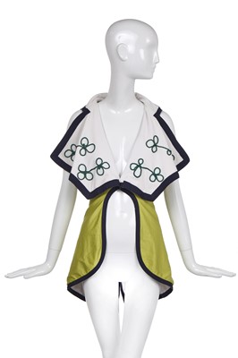 Lot 119 - A John Galliano acid-green lycra/fleece military-inspired waistcoat, 'Honcho Woman' Spring-Summer 1991